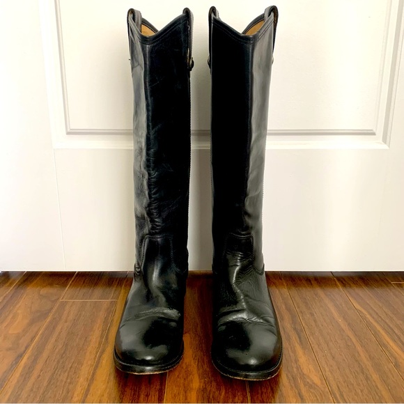 Frye Shoes - FRYE Melissa Button Black Leather Boots Sz 7.5